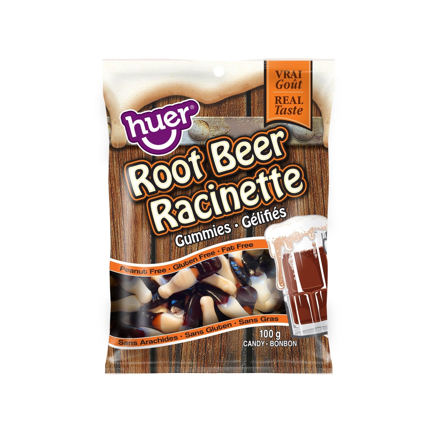 (S1 - 04) Box - Peg - Huer - 100g - Root Beer x 24 units - SugarMarket.ca
