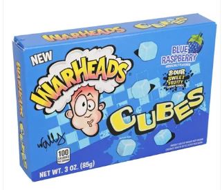 (S1 - 04) Box - US - Theater Box Warheads Chewy Cubes - Blue Raspberry 3oz (85g) x 12 Units - SugarMarket.ca