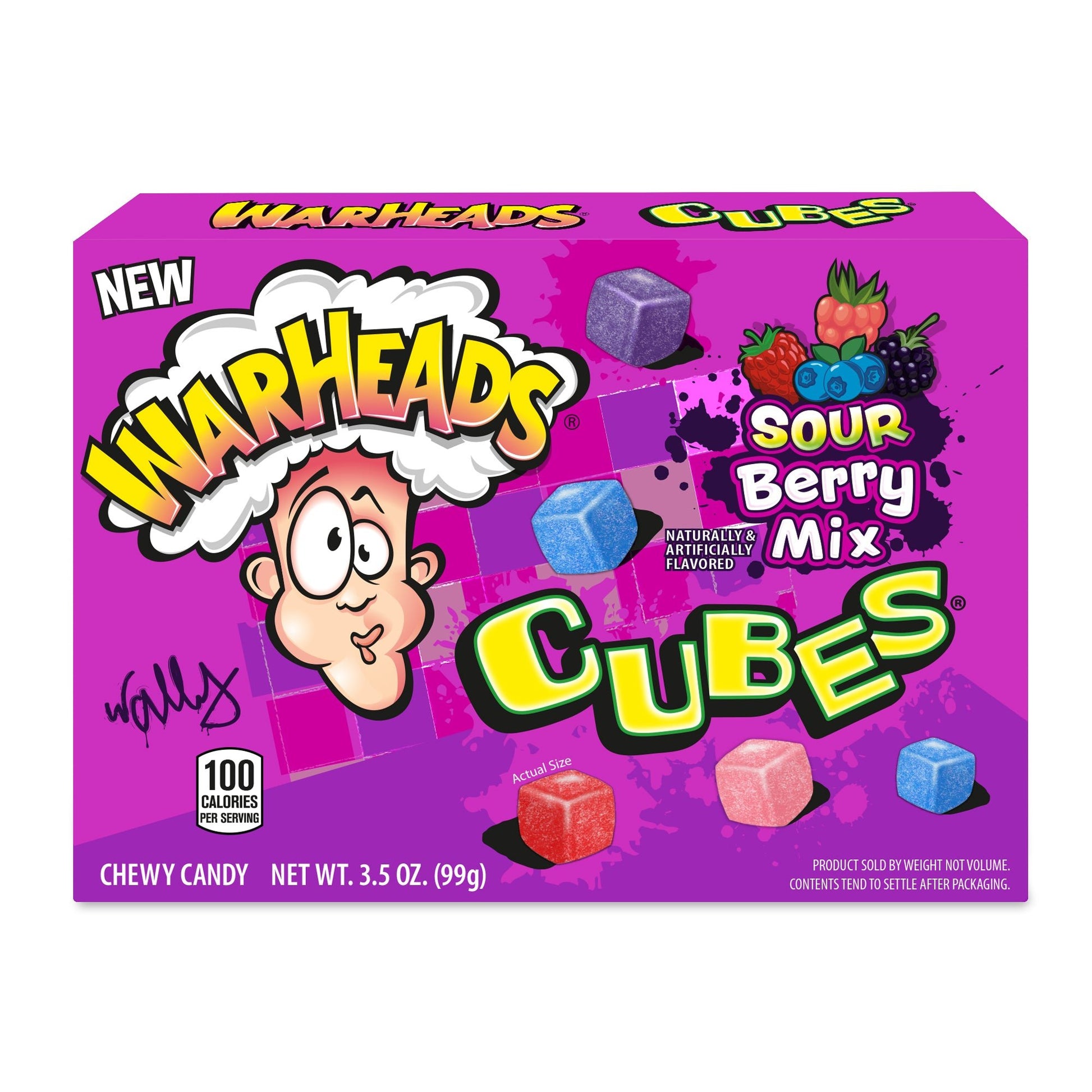 (S1 - 04) Box - US - Theater Box Warheads Sour Berry Cubes 3.5oz(99g) x 12 Units - SugarMarket.ca