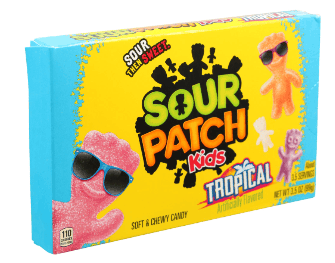 (S1 - 04) Turkey - Theater Box - Sour Patch Kids - Tropical 3.5 oz (99g) x 1 unit - SugarMarket.ca