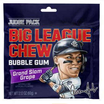 (S1 - 05) Box - Big League Chew - Aaron Judge Grand Slam Grape 2.12oz(60g) x 12 Units - SugarMarket.ca