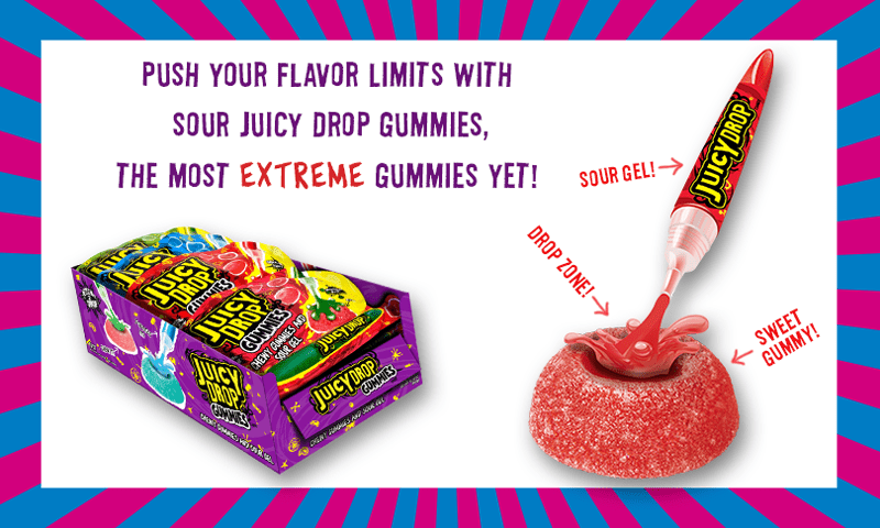 (S1 - 05) Box - CHINA - Topps - Juicy Drop Gummies 2.01oz x 16 units - SugarMarket.ca