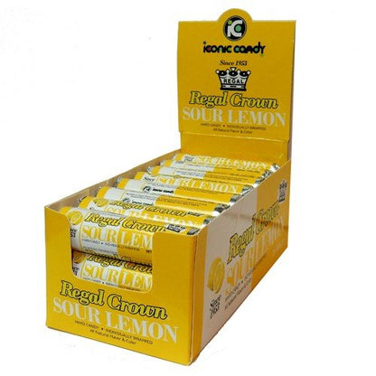 (S1 - 05) Box - UK - Iconic Regal Crown Rolls - Sour Lemon 1.01oz (29g) x 24 units - SugarMarket.ca