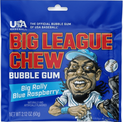 (S1 - 05) Box - US - Big League Chew Blue Raspberry 2.12oz(60g) x 12 Units - SugarMarket.ca