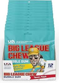 (S1 - 05) Box - US - Big League Chew Triple Play Tropical - 2.12oz(60g) x 12 Units - SugarMarket.ca