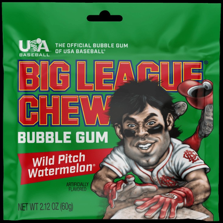(S1 - 05) Box - US - Big League Chew Watermelon 2.12oz(60g) x 12 Units - SugarMarket.ca