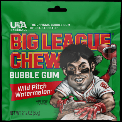 (S1 - 05) Box - US - Big League Chew Watermelon 2.12oz(60g) x 12 Units - SugarMarket.ca