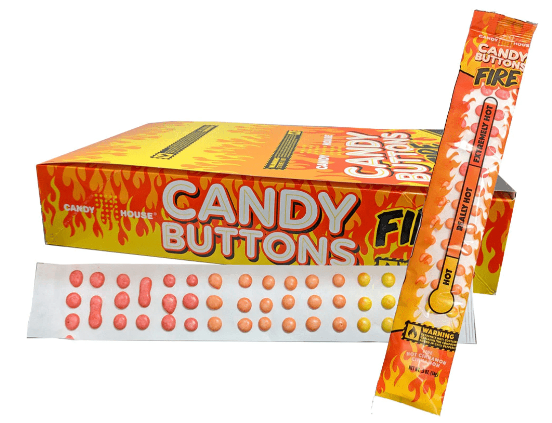 (S1 - 05) Box - US - Doscher Candy House Candy Buttons - FIRE - Standard Size 0.5oz (14g) x 24 units - SugarMarket.ca