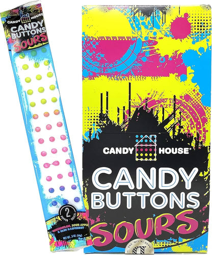 (S1 - 05) Box - US - Doscher Candy House Candy Buttons - Sour - Standard Size 0.5oz (14g) x 24 units - SugarMarket.ca