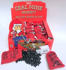 (S1 - 05) Box - XMAS - Coal Mine Gum Naughty Nugget Bubble Gum 24 Units - SugarMarket.ca