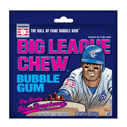 (S1 - 05) US - Big League Chew Blue Raspberry 2.12oz(60g) x 1 Unit - SugarMarket.ca