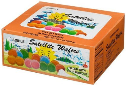 (S1 - 06) Box - BELGIUM - Satellite Wafers – Sour 240 Pieces - 10.5oz (298g) - SugarMarket.ca