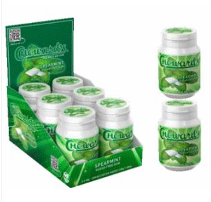 (S1 - 06) Box - CHowards Sugar Free Gum - Spearmint Bottles 60g (40PCS) X 6 Units - SugarMarket.ca