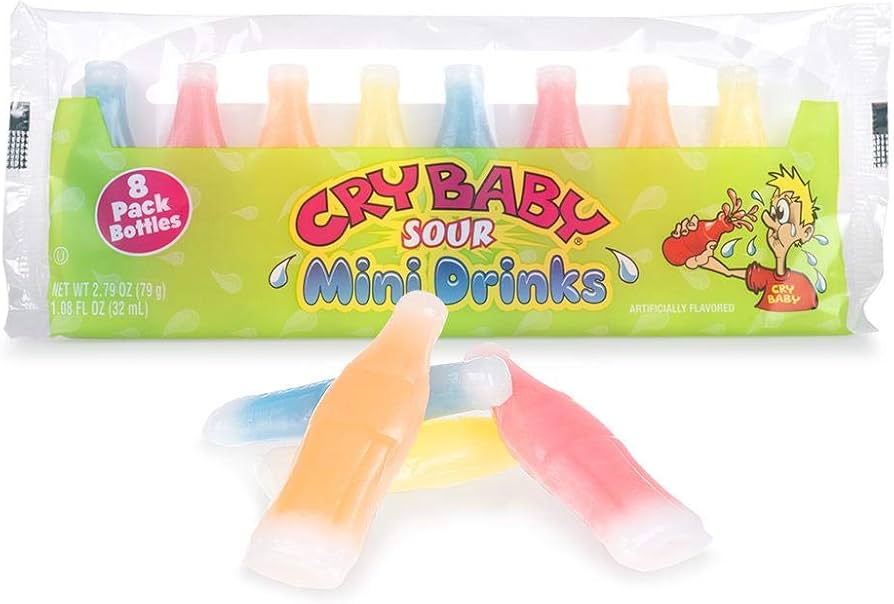 (S1 - 06) Box - Cry Baby Sour Mini Drinks (4 Pak) - 1.36oz(39g) x 18 Units - SugarMarket.ca