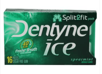 (S1 - 06) Box - Dentyne Ice Split 2 Fit Spearmint (16 PCS) X 9 Units - SugarMarket.ca