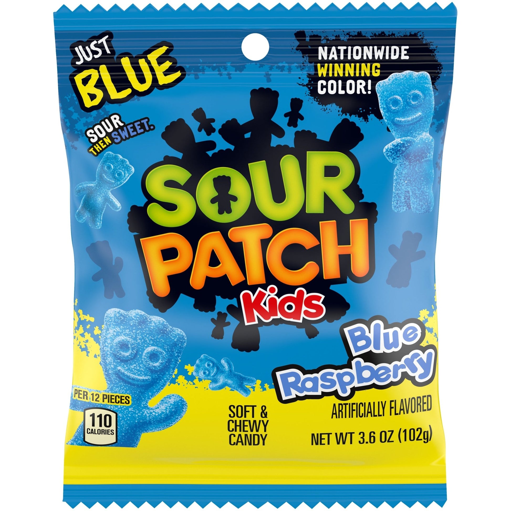 (S1 - 06) Box - Mexico - Sour Patch Kids - Blue Raspberry Peg Bag 3.6oz (102g) x 12 Units - SugarMarket.ca
