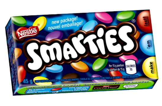 (S1 - 06) Box - Smarties Original 45g x 24 units - SugarMarket.ca
