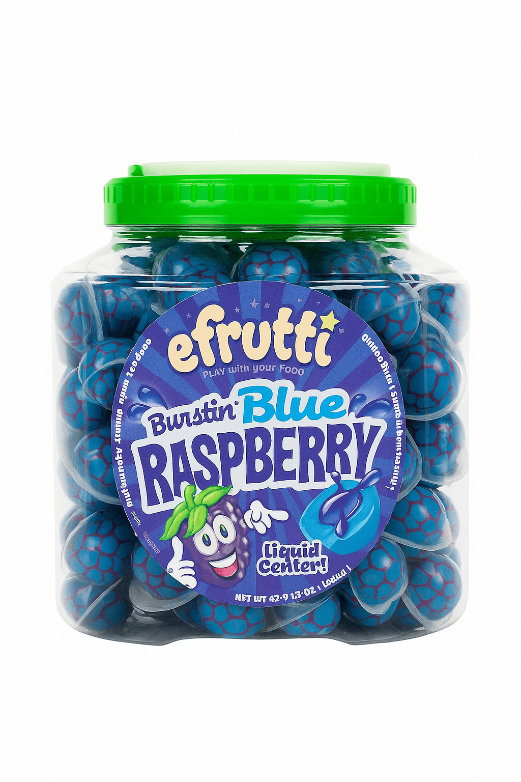 (S1 - 06) Box - Tub - efrutti Burstin Blue Raspberry .66oz(19g) x 75 Units - SugarMarket.ca