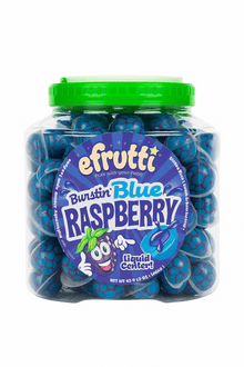 (S1 - 06) Box - Tub - efrutti Burstin Blue Raspberry .66oz(19g) x 75 Units - SugarMarket.ca