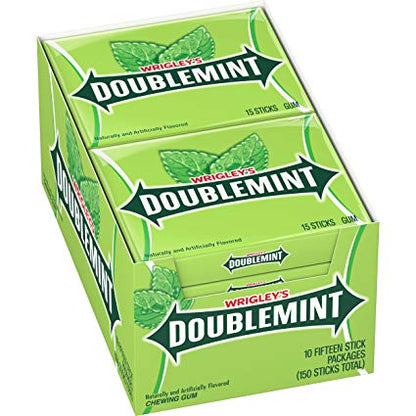 (S1 - 06) Box - US - Gum - Wrigley Slim Pak Doublemint 10 × 15 sticks - SugarMarket.ca