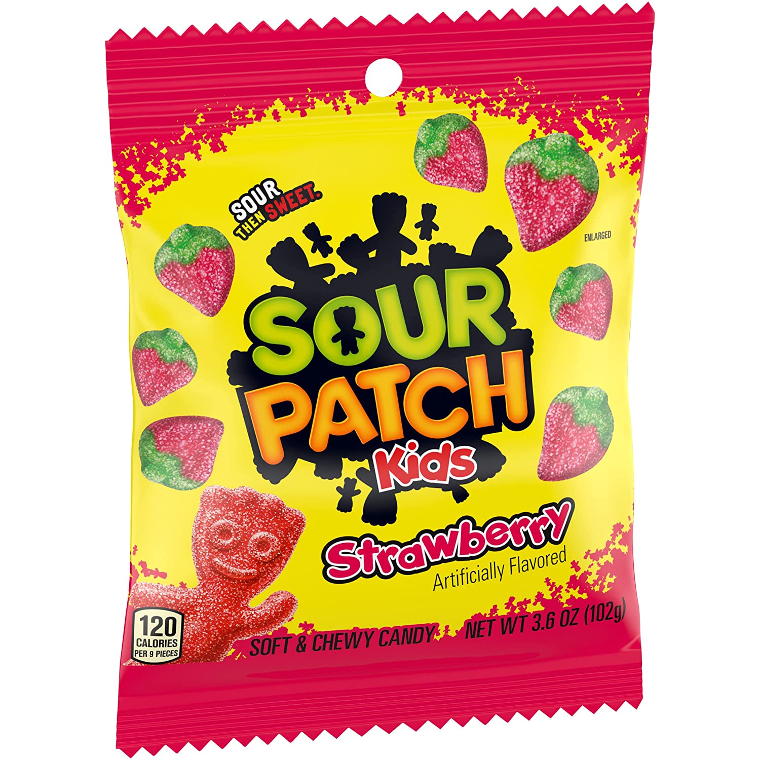 (S1 - 06) Turkey - Sour Patch Kids - Strawberry Peg Bag 3.6oz (102g) x 1 Unit - SugarMarket.ca