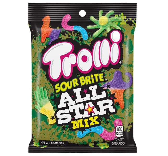 (S1 - 06) US - Trolli Peg Bag - Sour Brite All Star Mix 4.25oz(120g) x 1 Unit - SugarMarket.ca