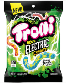 (S1 - 06) Us - Trolli Peg Bag - Sour Electric Crawlers 4.25oz (120g) x 1 Unit - SugarMarket.ca