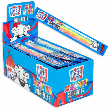 (S1 - 07) Box - CHINA - KOKO ICEE SOUR BELTS 0.35OZ X 125 UNITS - SugarMarket.ca