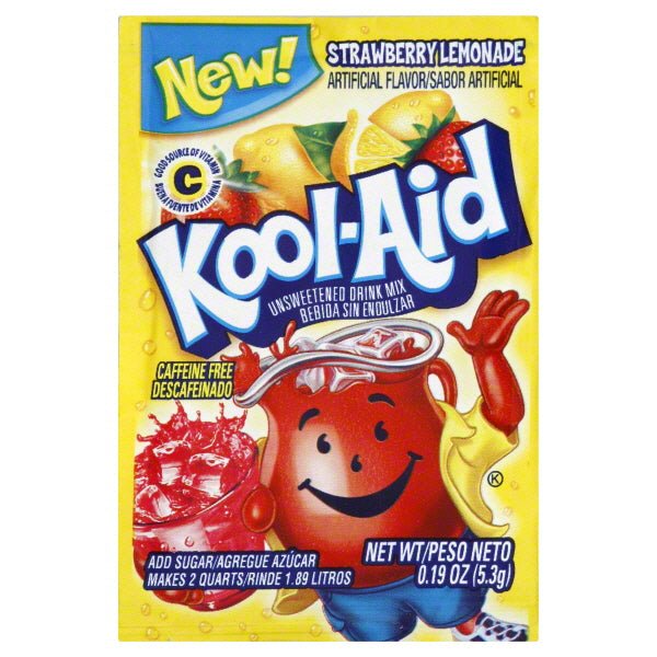 (S1 - 07) Box - US - Kool - Aid unsweetened 2QT - Strawberry Lemonade x 48 units - SugarMarket.ca