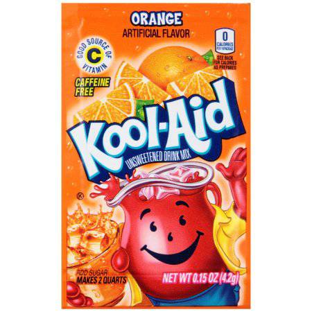 (S1 - 07) US - Kool - Aid unsweetened 2QT - Orange 0.15oz(4g) x 1 unit - SugarMarket.ca