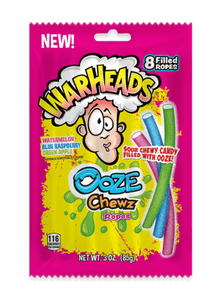 (S1 - 08) US - Peg Bag - Warheads Ooze Chewz Ropes - 3oz (85g) x 1 units - SugarMarket.ca