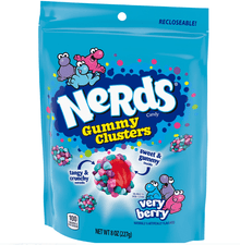 (S1 - 08) Us - Wonka Nerds Gummy clusters - Very Berry SUB Bag 8oz (227g) x 1 unit - SugarMarket.ca