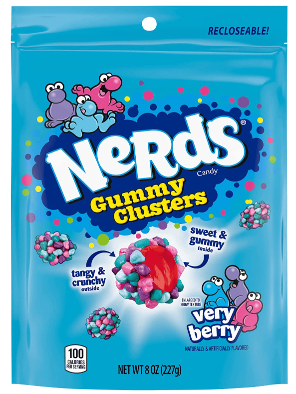 (S1 - 08) Us - Wonka Nerds Gummy clusters - Very Berry SUB Bag 8oz (227g) x 1 unit - SugarMarket.ca