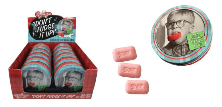 (S1 - 09) Box - XMAS Boston American CHRISTMAS STORY - DON'T FUDGE IT UP MINTS x 12 units - SugarMarket.ca