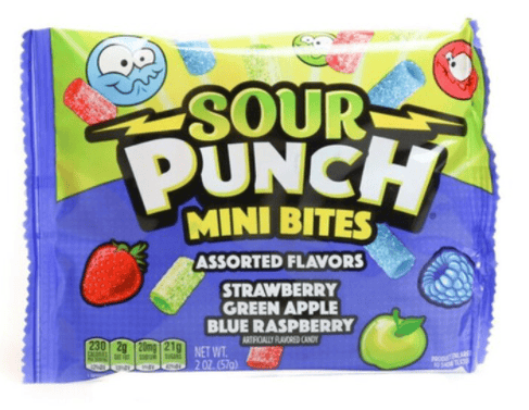 (S1 - 09) US - Sour Punch Assorted Mini Bites 2 oz (56.7g) x 1 Unit - SugarMarket.ca