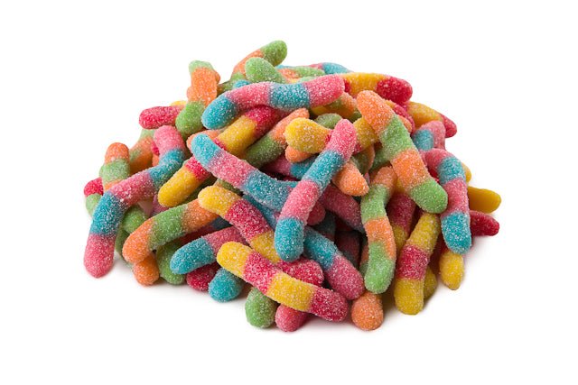 (S1 - 10) Bulk - Huer - Small Neon Worms - Sour x1kg - SugarMarket.ca