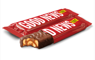 (S2 - 01) Box - Adams & Brooks Good News Chocolate Bar - 1.75oz (50g) x 36 Units - SugarMarket.ca