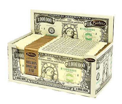 (S2 - 01) Box - Us - Bartons Million Dollar Milk Chocolate Bar 2 oz (57g) x 12 units - SugarMarket.ca