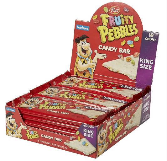 (S2 - 01) Box - Us - Frankford Fruity Pebbles White Chocolate Bar - King Size 2.75oz x 18 units - SugarMarket.ca