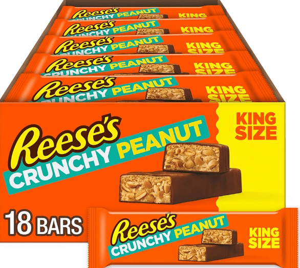 (S2 - 01) Box - US - Reese Crunchy Peanut Bar - King Size 3.2oz (91g) x18ct - SugarMarket.ca