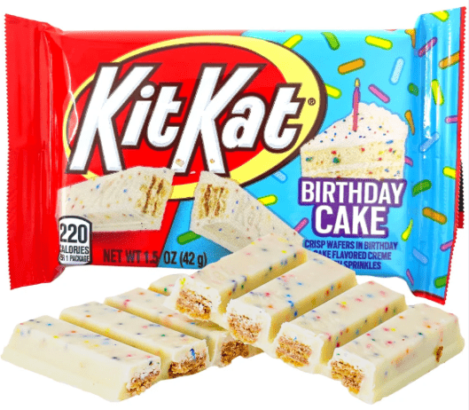 (S2 - 02) Box - Us - Kit Kat Birthday Cake Standard Size 1.5 oz x 24 units - SugarMarket.ca