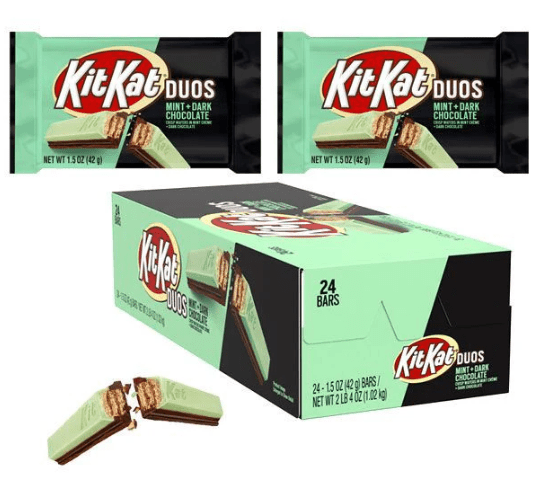 (S2 - 02) Box - Us - Kit Kat Duo Dark Choc Mint Bar - Standard Size 1.5oz (42.52g) x 24 units - SugarMarket.ca