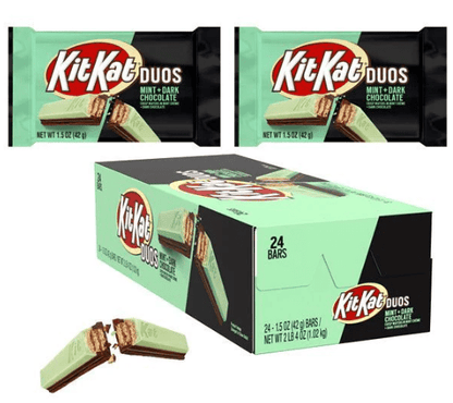 (S2 - 02) Box - Us - Kit Kat Duo Dark Choc Mint Bar - Standard Size 1.5oz (42.52g) x 24 units - SugarMarket.ca