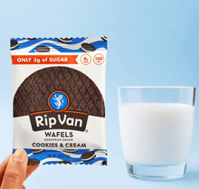 (S2 - 03) Box - Canada - Rip Van - Low Sugar - Cookies and Cream Wafels 1.16oz (33g) x 12 Units - SugarMarket.ca