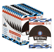(S2 - 03) Box - Canada - Rip Van - Low Sugar - Cookies and Cream Wafels 1.16oz (33g) x 12 Units - SugarMarket.ca