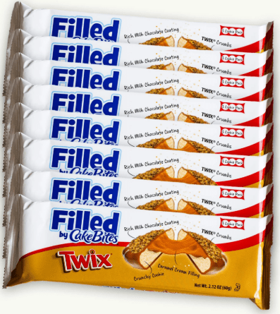 (S2 - 03) Box - US - CAKEBITES FILLED COOKIES - Twix Filled Cookies 2.12oz (60g) X 8 UNITS - SugarMarket.ca