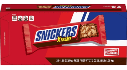 (S2 - 03) Box - US - Snickers - Xtreme Singles 1.55oz (44g) x 24 Units - SugarMarket.ca