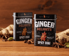 (S2 - 04) Box - Canada - Big Sky - Ginger Delights TIN - Spicy Chai (30g) x 12 units - SugarMarket.ca