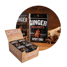 (S2 - 04) Box - Canada - Big Sky - Ginger Delights TIN - Spicy Chai (30g) x 12 units - SugarMarket.ca