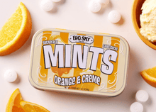 (S2 - 04) Box - Canada - Big Sky - Sugar Free Mints - Orange & Crème Flavour 50g x 6 units - SugarMarket.ca